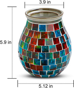 Brûleur de cire électrique de luxe en <span class=keywords><strong>Pyrex</strong></span> pour huiles essentielles et encens, avec plaque en verre mosaïque - Product Image 2