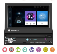 Autoradio 1 Din avec écran rétractable manuel de 7 pouces, Carplay sans fil, Android Auto, Bluetooth, navigation GPS