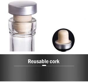 उच्च गुणवत्ता खाली 200ml 375ml 500ml 750ml स्पष्ट 12oz बर्फ शराब कांच की बोतल शराब की बोतल काग डाट के साथ - Product Image 6