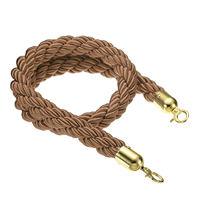 Cordes torsadées de 1,5 m pour poteaux de barrière avec crochets métalliques pour la gestion des foules et la gestion des files d'attente