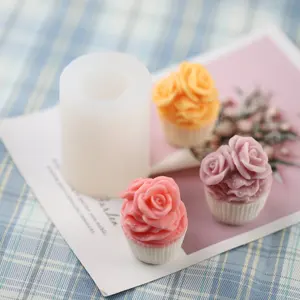 Diy Cream Bloem Soja Wax Kaars Siliconen Mal 3d Mini Cupcake Aromatherapie Kaars Siliconen Mal