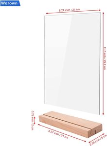 Mùa Xuân Dấu Hiệu Rõ Ràng Khe Cắm Đôi Thiết Kế Cho T/L Hiển Thị Bảng Lều A4 A5 Thực Phẩm Menu Bánh T/L Khung Vàng Bằng Gỗ Acrylic Dấu Hiệu Chủ - Product Image 2