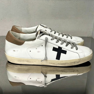 Chaussures de skate de luxe tendance avec talon doré, chaussures décontractées de créateur, antidérapantes, à lacets, style usé, pour skateboard - Product Image 2