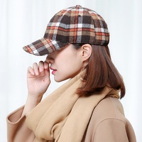 Casquettes en Tweed à carreaux britannique personnalisées pour femmes et hommes, casquette de Baseball élégante à carreaux
