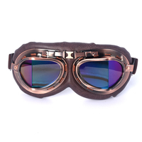 Gafas de Motocicleta Estilo Retro Crown Prince, Visera Protectora Contra el Viento, Lentes Toricas, Material de PC, Protección Completa