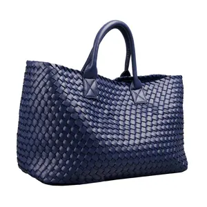 Classic Women Vegan Leather Handbags For Ladies Hot Sale knit Large capacity Tote bag Hobos