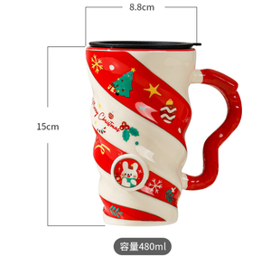 Nueva Taza de Cerámica Navideña 2026, Linda Taza de Café con Diseño Creativo de Santa Claus y Tapa, Venta al por Mayor para las Fiestas - Product Image 2