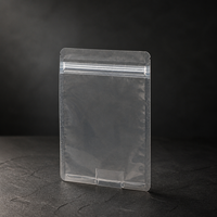 Sachet transparent personnalisé à fond plat avec découpe de déchirement, sac refermable transparent pour l'emballage alimentaire portable