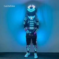 Costume de prédateur LED à changement de couleur RVB Costume de scène de danseur Robot Iron Soldier Cosplay pour les fêtes en boîte de nuit Nouveautés