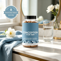 Capsules de fertilité naturelles pour femmes, marque privée OEM, complément alimentaire pour la santé reproductive, 60 capsules, durée de conservation de 24 mois, 1 à 2 capsules par jour