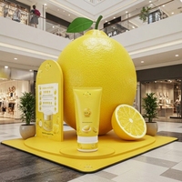 Grande sculpture de citron en fibre de verre, décoration géante en FRP, statue de fruit surdimensionnée, accessoire de vente au détail pour l'affichage en centre commercial et en magasin