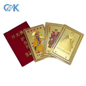 Tùy Chỉnh Dập Nổi In Ấn Vàng Kim Loại Tôn Giáo Phật Thẻ - Product Image 3