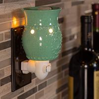 Brûleur de cire électrique en céramique à brancher, diffuseur d'arômes décoratif, chauffe-bougie, lampe de table 120V pour intérieur