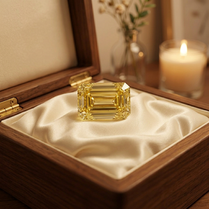 Diamante Cultivado en Laboratorio, Corte Esmeralda, Color Amarillo Intenso, Certificado por IGI, para la Elaboración de Anillos Personalizados - Product Image 6