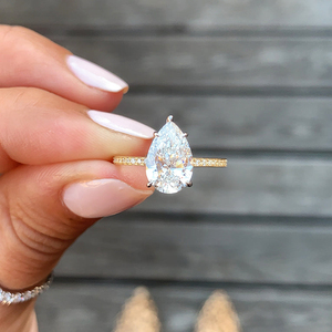 MaiYi ホットセール 18Kゴールドジュエリー 1.5カラット ペアカット CVDダイヤモンド 婚約指輪 ラボグロウンダイヤモンドリング 女性用 - Product Image 5