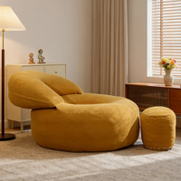 Ensemble de canapé-lit en flanelle compressé sous vide pour une personne, canapé modulaire moderne avec repose-pieds, forme rectangulaire, rembourrage en éponge
