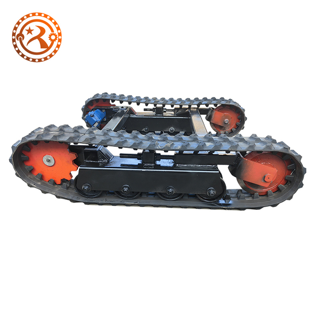 Electric Tracked Undercarriage Chassis 24V 48V Rubber Crawler Track System for UGV Robot and Agricultural Machinery Factory