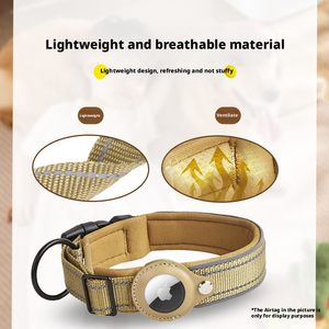 Collares Acolchados <span class=keywords><strong>de</strong></span> Neopreno Cómodos para Mascotas, Collar <span class=keywords><strong>de</strong></span> Nailon Ajustable y Suave para Perros, Collar Reflectante para Perros con Soporte para <span class=keywords><strong>Airtag</strong></span> - Product Image 2