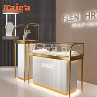 Etalase Perhiasan Kaca Desain Modern dengan Stand Logam untuk Toko, Lemari Pajangan Perhiasan