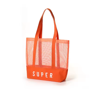 Ouye Custom Printed Handles Reusable Custom <strong>Nylon</strong> Mesh <strong>Tote</strong> <strong>Bag</strong> Mesh Shopping <strong>Bag</strong> Mesh Beach <strong>Bag</strong> <strong>with</strong> Custom Logo - Product Image 2