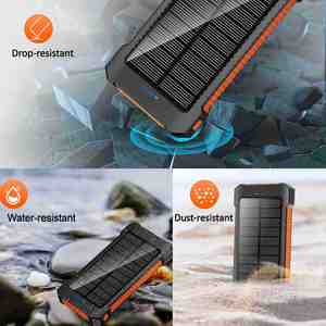 Banco de Energía Solar Personalizado de 10000mAh, Resistente al Agua, Polvo y Golpes, con Cargador Tipo C de 10W y Luz de Camping, Directo de Fábrica - Product Image 6