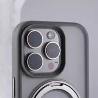Coque antichoc magnétique avec anneau métallique rotatif à 360° pour iPhone 16 Pro Max 15 14 13, compatible avec la charge sans fil