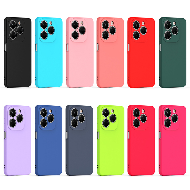 Pure Color Anti-Fingerprint Frosting TPU Silicone Microfiber Soft Shell Back Cover for Tecno Spark 60 50 40 20 30 Pro 30C 5G
