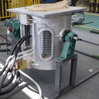 Four à induction de 1 tonne à coque en acier pour la fusion de ferraille, cuivre, aluminium et la fonderie