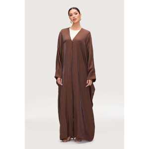 Para <span class=keywords><strong>Zara</strong></span> Chocolate Open Abaya en satén Elegante <span class=keywords><strong>vestido</strong></span> de novia - Product Image 1