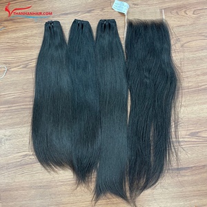 มัดผมเรมี่แท้แบบไม่ผ่านกระบวนการในเวียดนามยังไม่ได้แกะหนังแท้พร้อมส่ง - Product Image 1