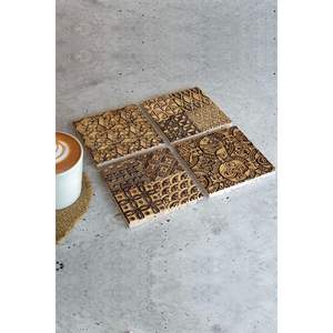 Ensemble de 4 sous-verres décoratifs en pierre Motif 01 Design 7 - Product Image 1