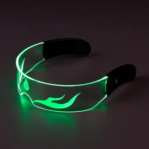 Nezha Cyberpunk LED <b>Light</b> Up Glasses Shield Shape PC Lenses Acrylic Material For Performance Eyewear - Product Image 3
