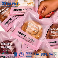 Sacs d'emballage personnalisés en plastique transparent givré thermoscellables pour aliments, bonbons, biscuits, emballages individuels de biscuits avec design