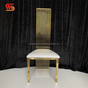 Silla de Comedor de Acero Inoxidable con Respaldo Alto, Diseño Moderno y Elegante para Eventos y Banquetes al Aire Libre - Product Image 6