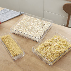 Kitchen Stackable Plastic Storage Bin Clear Transparent Fruit And Vegetable Storage Baskets Food Container Box For Refrigerator