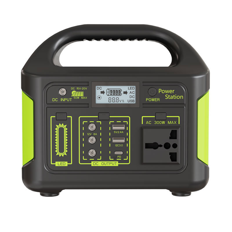 Портативный солнечный генератор 300 Вт с аккумулятором LiFePO4 204WH 600W Номинальная мощность для домашнего использования AU/US/EU вилки. Солнечная панель опционально