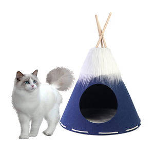 शंकु पोर्टेबल पिल्ला मीठे बिस्तर छोटे कुत्तों या बिल्लियों के लिए नीले बिल्ली पालतू जानवर टेपेई तम्बू - Product Image 1