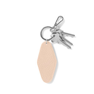 New Fashion Customized Logo Genuine Leather Keychain Metal Ring Slim Minimalist Keychain Metal Key Holder for Business Gift