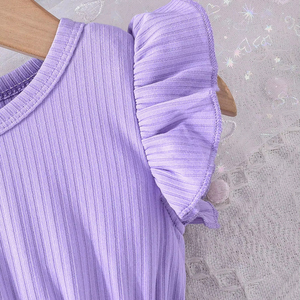 ชุดเดรสเด็กผู้หญิงแฟชั่นลำลองฤดูร้อน คอทรงโอ ความยาวระดับเข่า ผ้าฝ้ายตาข่าย ระบายอากาศได้ดี ไม่ยับ ทนทาน ใช้งานได้หลากหลาย - Product Image 4