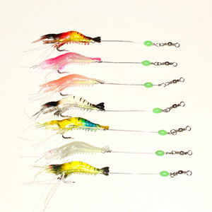 Leurre souple crevette 8,5 cm 6g 8 couleurs avec hameçon triple lumineux et émerillon, prêt à la pêche en <span class=keywords><strong>mer</strong></span> et en eau salée - Product Image 6