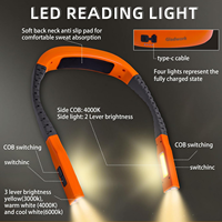 Lampe de lecture pour le cou rechargeable USB-C, lampe de livre LED mains libres avec bras flexibles, 3 modes de couleur pour la lecture au lit, le tricot et les voyages