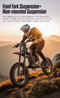 Vélo électrique Shengmilo S900 à double suspension sans balais, 60V 30AH, moteur arrière, pneus larges 20'', 7 vitesses, alliage d'aluminium, freins à disque hydrauliques - Stock UK/UE