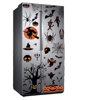 Autocollants de fenêtre en PVC pour Halloween, adhésifs statiques, amovibles, décorations murales pour la maison, autocollants pour réfrigérateur, design personnalisé, couleur au choix