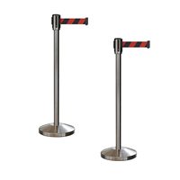 Support de ceinture rétractable réglable de 2 mètres de longueur 6.5 ''Barrières de ceinture de file d'attente personnalisées