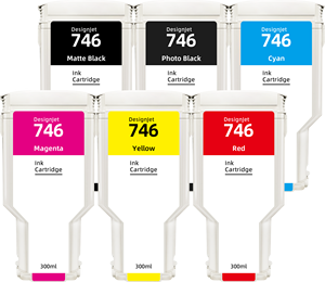 HP-kompatible Pigmentpatrone HPQ <span class=keywords><strong>746</strong></span> mit Chip 300ML Mehrfarbig für DesignJet Z6/Z9 - Product Image 1