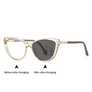 Gafas de Lectura Progresivas Fotocromáticas Anti Luz Azul para Mujer, Monturas de Gafas TR90 Modernas y Personalizadas con Diseño de Ojo de Gato - Product Image 2
