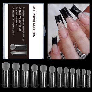 Misscheering 120PCS 10 Estilos Clear <span class=keywords><strong>Dual</strong></span> Forms Nail <span class=keywords><strong>System</strong></span> Cubierta completa Quick Building Gel Mold <span class=keywords><strong>Tips</strong></span> Nail Extension Molds - Product Image 6
