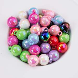 UV avec trou plaqué carte de couleur 16mm perles de couleur unie acrylique trou droit bracelet à bricoler soi-même accessoires de perles - Product Image 1