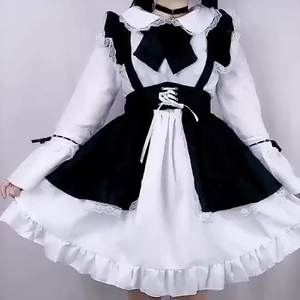 Robe Lolita Anime <span class=keywords><strong>pour</strong></span> femmes et costume <span class=keywords><strong>de</strong></span> café <span class=keywords><strong>pour</strong></span> hommes, <span class=keywords><strong>tenue</strong></span> <span class=keywords><strong>de</strong></span> cosplay noir et blanc avec tablier <span class=keywords><strong>pour</strong></span> adultes - Product Image 1