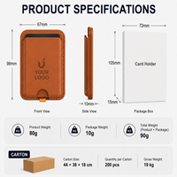 Dompet Ponsel Magnetik RFID Cetak Kustom Pola DIY Tipis Penyangga Kartu Magnetik untuk Dompet MagSafe iPhone Samsung Android
